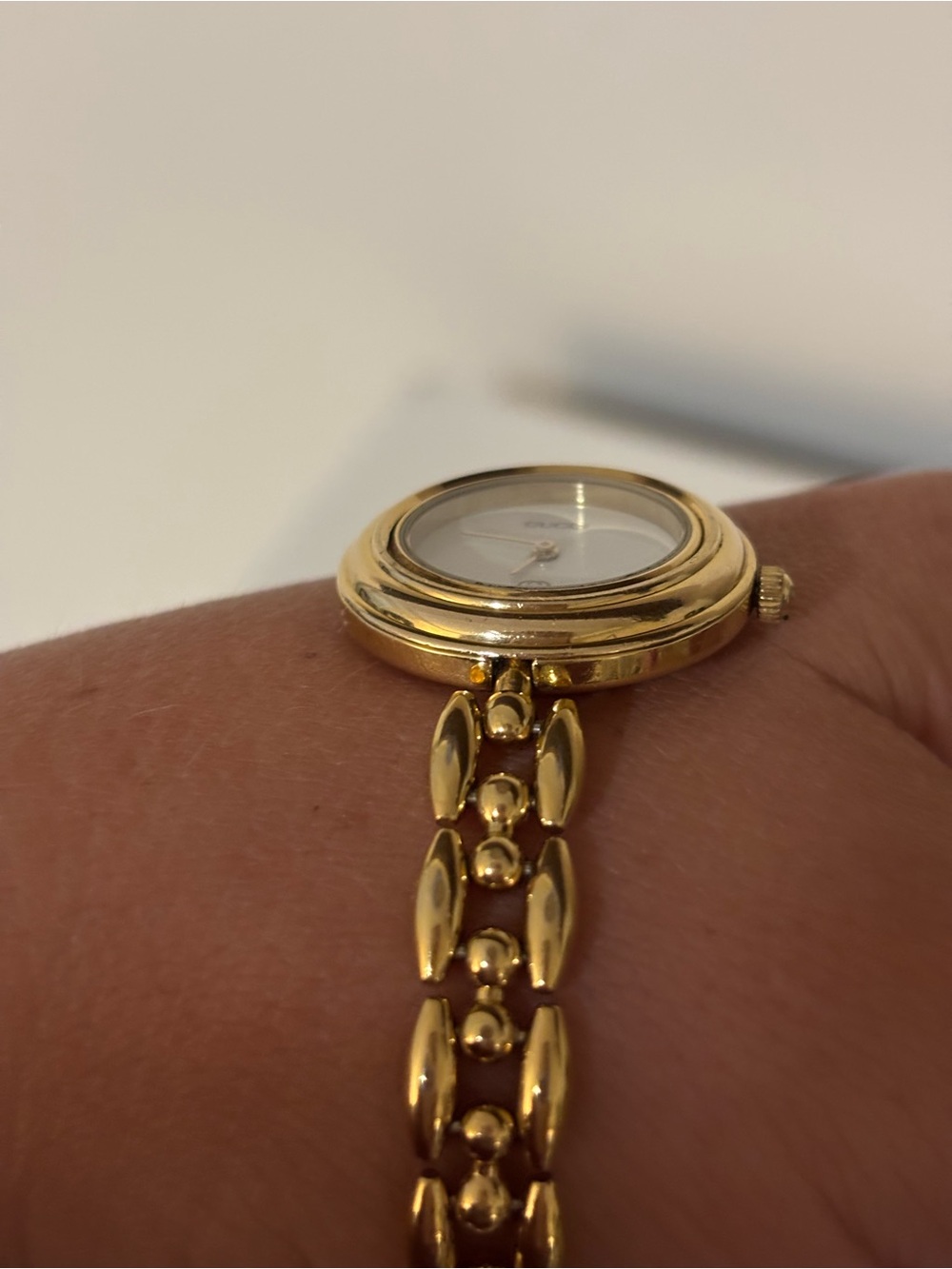 Authentic Gucci Gold Change Bezel 11/12 Rice Link 7.5” Bracelet Watch COA - Picture 9 of 16
